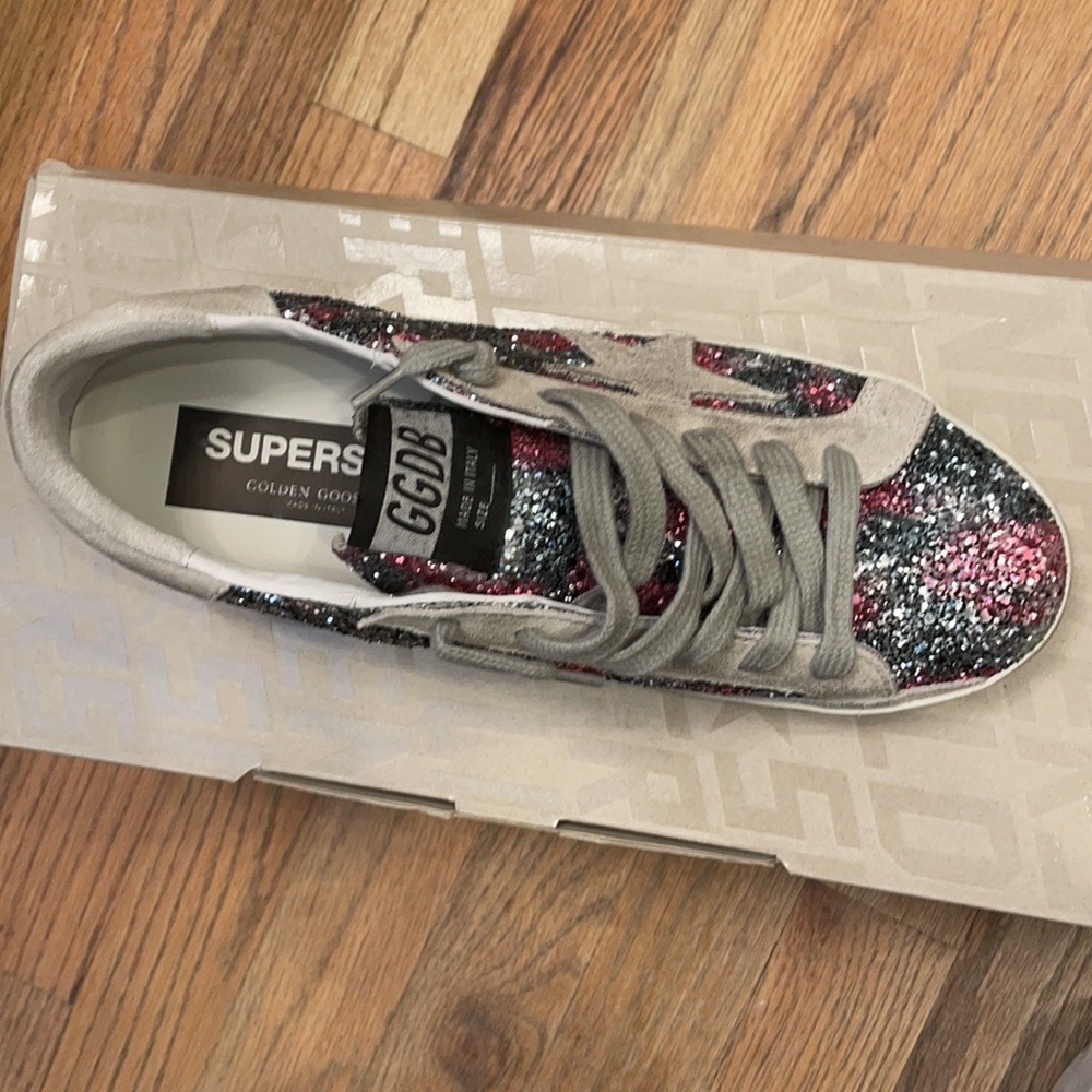 Golden goose superstar glitter effect sneaker